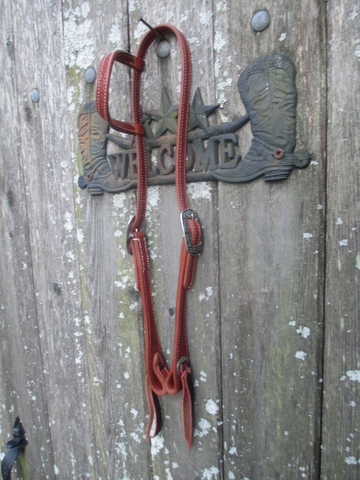 New Bob's JW Basket Stamped Medium Oil One Ear Headstall